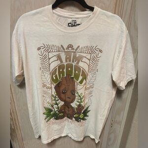 Groot T Shirt‎ Mens Size Large Cream Beige Marvel Comics Guardians Of The Galaxy